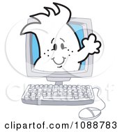Clipart Squiggle Guy On A Computer Screen Royalty Free Vector Illustration by Toons4Biz