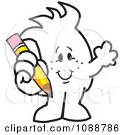 Clipart Squiggle Guy Holding A Pencil Royalty Free Vector Illustration by Toons4Biz