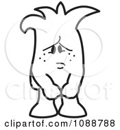 Clipart Sad ANd Lonely Squiggle Guy Royalty Free Vector Illustration by Toons4Biz