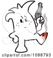Poster, Art Print Of Squiggle Guy Shooting Himself In The Foot