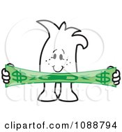 Clipart Squiggle Guy Stretching A Dollar Royalty Free Vector Illustration by Toons4Biz