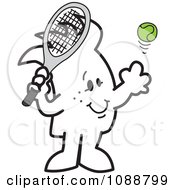 Poster, Art Print Of Squiggle Guy Playing Tennis