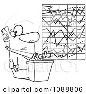 Poster, Art Print Of Outlined Businessman Trying To Explain A Messed Up Chart