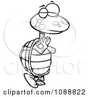 Clipart Outlined Yoga Tortoise In A Pose Royalty Free Vector Illustration by toonaday