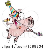 Poster, Art Print Of New Year Party Pig
