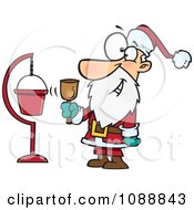 Santa Ringing A Bell By A Donation Cup