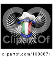 Poster, Art Print Of 3d Winged Italy Shield And Soccer Ball