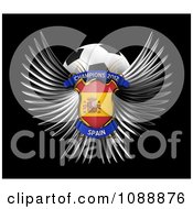 Poster, Art Print Of 3d Winged Spain Shield And Soccer Ball