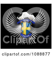 3d Winged Sweden Shield And Soccer Ball