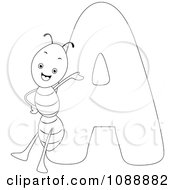Outlined A Is For Ant Coloring Page
