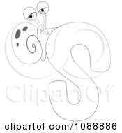 Outlined S Is For Snail Coloring Page