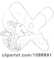 Clipart Outlined X Is For X Ray Fish Coloring Page Royalty Free Vector Illustration