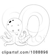 Clipart Outlined O Is For Octopus Coloring Page Royalty Free Vector Illustration by BNP Design Studio