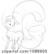 Poster, Art Print Of Outlined G Is For Goat Coloring Page