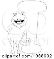 Outlined I Is For Iguana Coloring Page