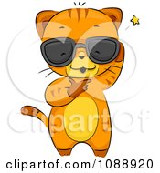 Poster, Art Print Of Cool Ginger Cat Wearing Shades And Scratching His Head
