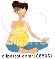 Poster, Art Print Of Pregnant Woman Meditating In The Lotus Pose