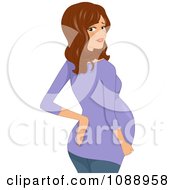 Clipart Pregnant Woman With Back Pain Royalty Free Vector Illustration