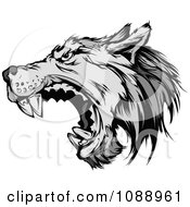 Poster, Art Print Of Attacking Wolf Mascot