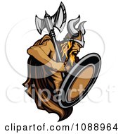 Poster, Art Print Of Strong Viking Warrior Holding An Axe And Shield