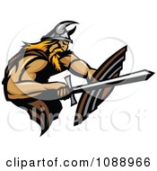 Poster, Art Print Of Viking Warrior Using A Sword And Shield