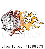 Poster, Art Print Of Tough Flaming Baseball Mascot