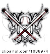 Poster, Art Print Of Tribal Baseball Home Plate With Crossed Bats And Designs