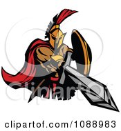 Poster, Art Print Of Spartan Roman Warrior Stabbing With A Sword