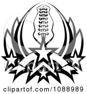 Clipart Black And White American Football With Stars Forming A Lotus Royalty Free Vector Illustration by Chromaco #COLLC1088989-0173