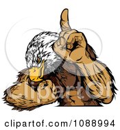 Clipart Strong Bald Eagle Champion Flexing Royalty Free Vector Illustration by Chromaco #COLLC1088994-0173