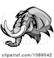 Poster, Art Print Of Grayscale Elephant Mascot