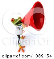 Clipart 3d Doctor Springer Frog Announcing With A Megaphone 3 Royalty Free CGI Illustration