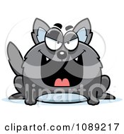 Clipart Chubby Evil Gray Wolf Royalty Free Vector Illustration