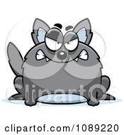 Clipart Chubby Mean Gray Wolf Royalty Free Vector Illustration