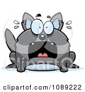 Clipart Chubby Scared Gray Wolf Royalty Free Vector Illustration