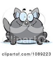 Clipart Chubby Smiling Gray Wolf Royalty Free Vector Illustration by Cory Thoman
