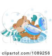 Poster, Art Print Of Teddy Bear Falling While Ice Skating