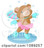 Poster, Art Print Of Female Teddy Bear Ice Skating