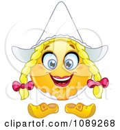 Clipart Yellow Dutch Woman Emoticon Smiley Royalty Free Vector Illustration