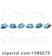 Clipart Border Of Blue Hats With Black Bands Royalty Free Vector Illustration