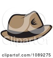 Clipart Tan Hat With A Black Band Royalty Free Vector Illustration by Johnny Sajem