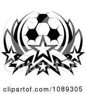 Poster, Art Print Of Black And White Soccer Ball With Stars