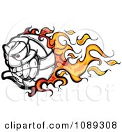 Flaming Volleyball Ball Mascot