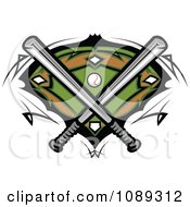 Poster, Art Print Of Baseball Bats Crossed Over A Field
