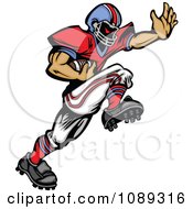 Poster, Art Print Of Football Player Mascot Running With The Ball