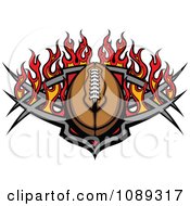 Poster, Art Print Of American Football With Tribal Designs And Flames