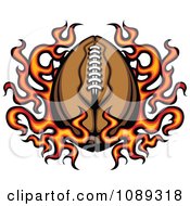 Clipart American Football On Flames Royalty Free Vector Illustration