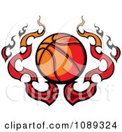 Poster, Art Print Of Basketball With Flames