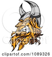 Viking Warrior Mascot Clenching His Jaw