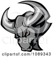 Red Eyed Gray Bull Mascot